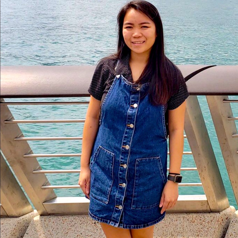 ZARA Denim Pinafore Dress